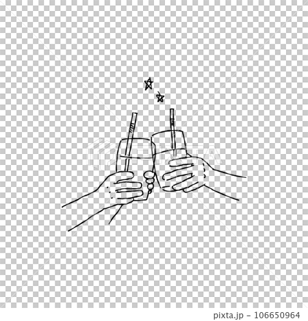 Vector material of people's hands toasting with glasses Vector material of people's hands toasting with glasses 106650964
