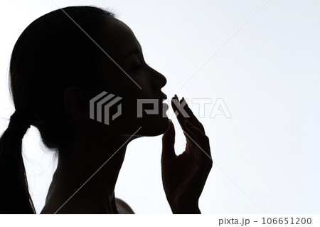 美しい女性の横顔シルエット 106651200