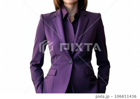 Businesswoman in a purple suite in the office. Businesswoman in a purple suite in the office. 106651436