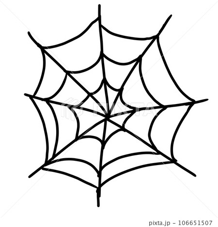 手描き風かわいい蜘蛛の巣 ハロウィン 手描き風かわいい蜘蛛の巣 ハロウィン 106651507
