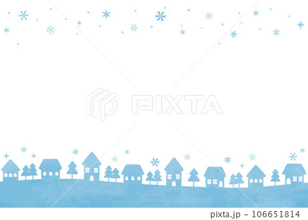シンプルな冬の町並みイラスト 106651814