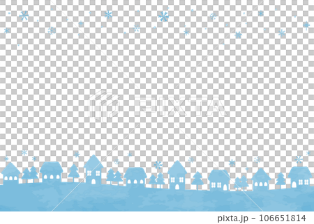 シンプルな冬の町並みイラスト 106651814
