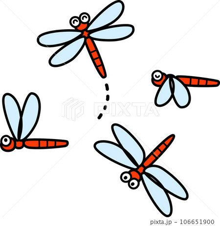 赤とんぼのデフォルメイラストセット 赤とんぼのデフォルメイラストセット 106651900