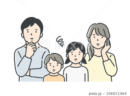 悩んでいる親子/上半身 悩んでいる親子/上半身 106651964