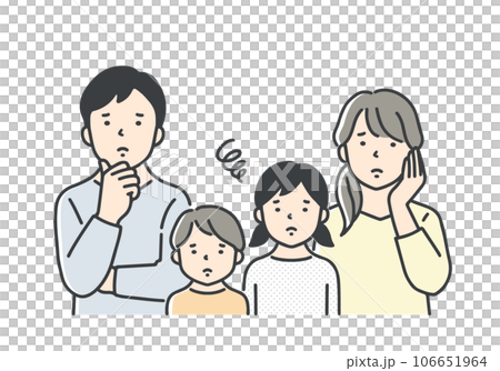 悩んでいる親子/上半身 悩んでいる親子/上半身 106651964