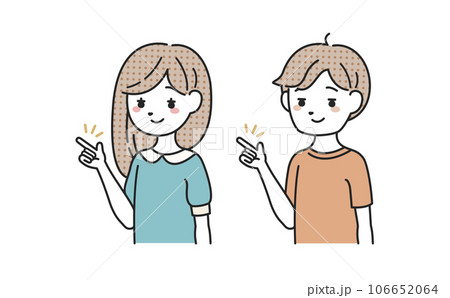 指を差して説明する女性と男性 106652064