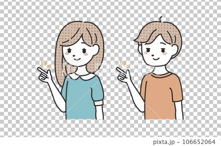 指を差して説明する女性と男性 106652064