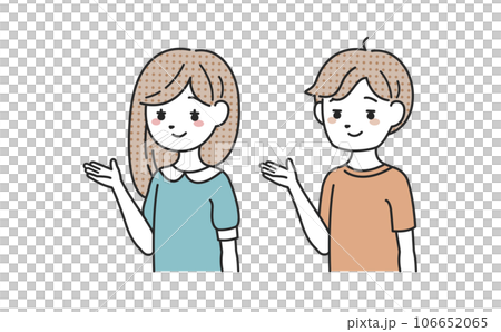 案内をする女性と男性 106652065