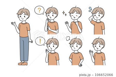 様々なポーズの男性セット 106652066