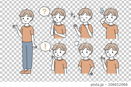 様々なポーズの男性セット 106652066