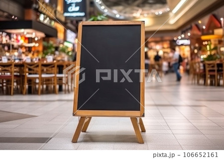 Blank restaurant shop sign or menu boards near...のイラスト素材