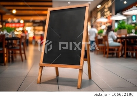 Blank restaurant shop sign or menu boards near...のイラスト素材