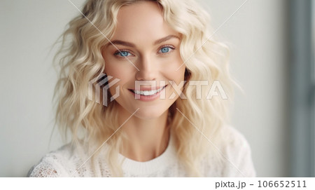 ブロンド・金髪の美しい白人女性（10代〜20代）のイラスト素材