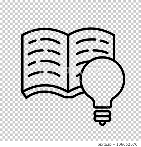 light bulb and book icon light bulb and book icon 106652670