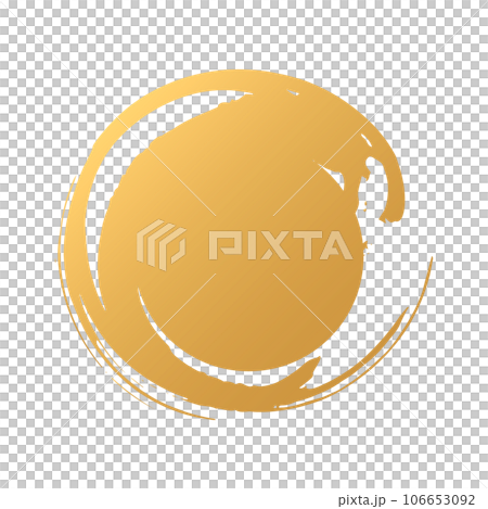 用畫筆繪製的圓形設計材料,金色 用畫筆繪製的圓形設計材料,金色 106653092