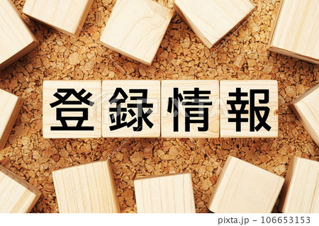 登録情報　木製キューブのビジネス用語素材 106653153