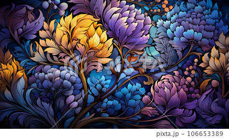 Botanical Serenity: Lush and Vibrant Floral Pattern Botanical Serenity: Lush and Vibrant Floral Pattern 106653389