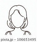 シンプルな女性の線画イラスト 106653495