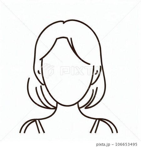 シンプルな女性の線画イラスト 106653495