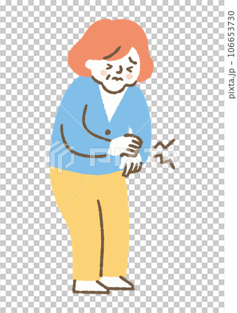 手首が痛む高齢の女性_色 106653730