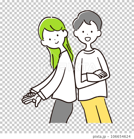 Illustration material of a man and woman cuddling 106654624