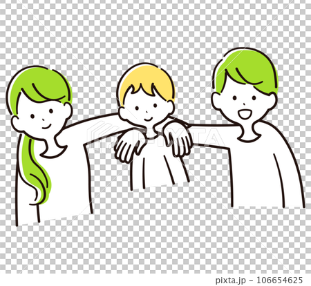 Illustration material of a family arm in arm Illustration material of a family arm in arm 106654625