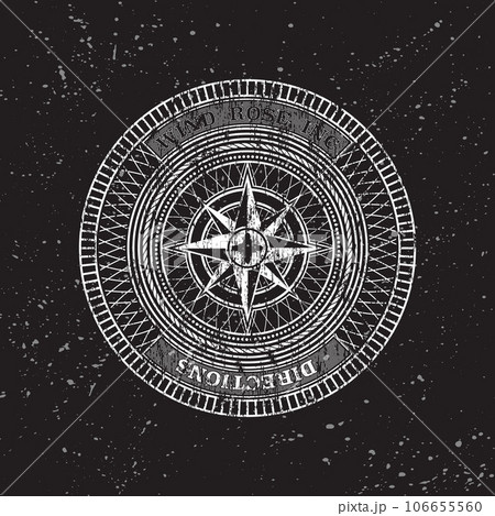 Ancient seal with wind rose symbol 106655560