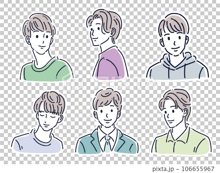 Male illustration material set 106655967