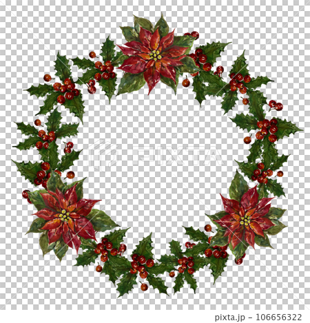 經典的一品紅花環 106656322