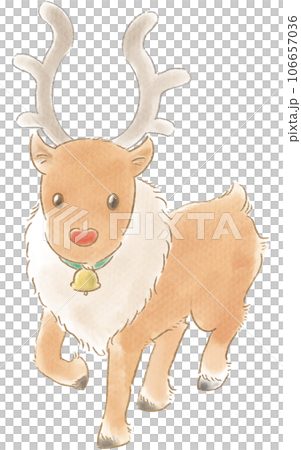 かわいいトナカイの水彩風イラスト かわいいトナカイの水彩風イラスト 106657036