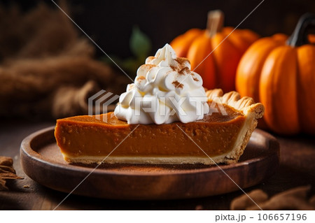 Closeup Pumpkin Pie Thanksgivings Vibe 106657196