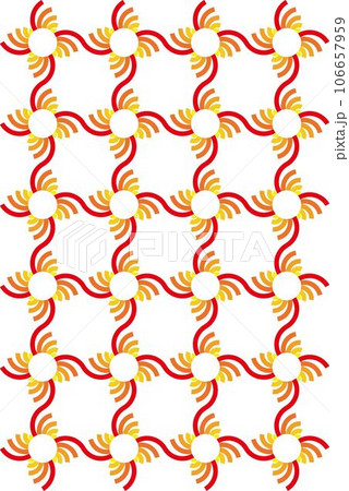 円による分割並び替えと色かえの幾何学パターン 円による分割並び替えと色かえの幾何学パターン 106657959