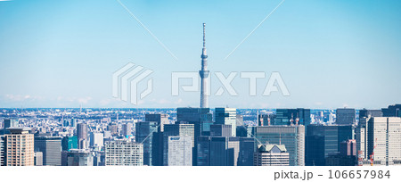 「東京都」渋谷スカイから望む都心の街並み 106657984