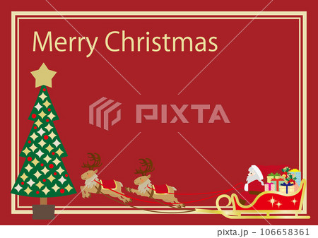 クリスマス用ベクターフレーム（サンタクロース、トナカイ、クリスマスツリー） 106658361