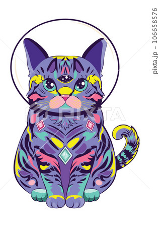 Purple alien cat 106658576