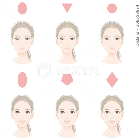 女性の顔のバランスのイラスト 106658624