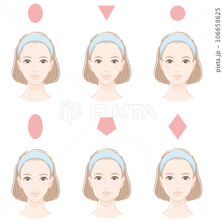 女性の顔のバランスのイラスト 106658625