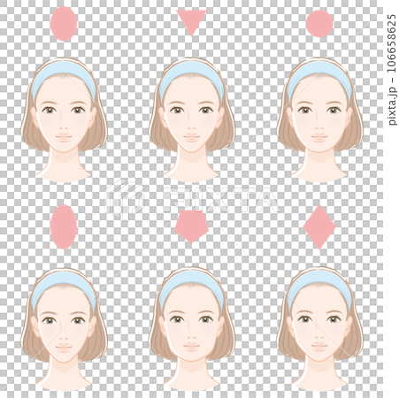 女性の顔のバランスのイラスト 106658625