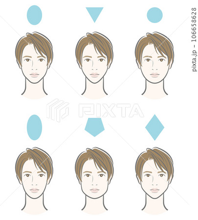 男性の顔のバランスのイラスト 106658628