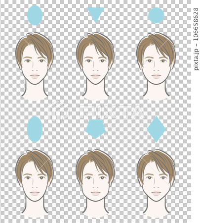 男性の顔のバランスのイラスト 106658628