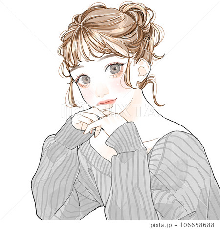 こちらを見ている女性 106658688