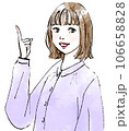 指さしをする女性 106658828