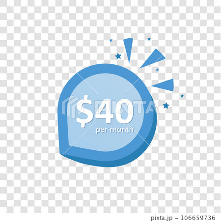 Only $40 per month! 3D button isolated on trannsparent grid backgrou Only $40 per month! 3D button isolated on trannsparent grid backgrou 106659736