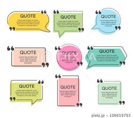 Quote frame notes. Quote box icon. Texting quote boxes. Quote frame and notes templates vecto Quote frame notes. Quote box icon. Texting quote boxes. Quote frame and notes templates vecto 106659793