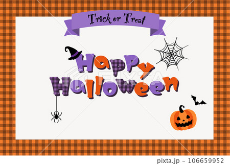 ハロウィンカード_チェック柄02 ハロウィンカード_チェック柄02 106659952