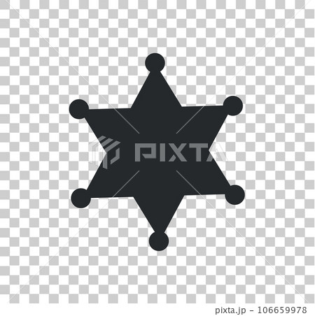 Sheriff's badge icon vector transparent grid 106659978