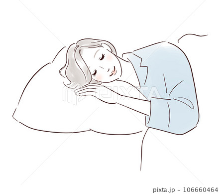 気持ち良さそうに眠るミドル女性 気持ち良さそうに眠るミドル女性 106660464
