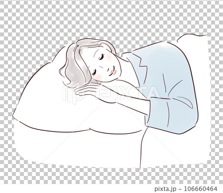 気持ち良さそうに眠るミドル女性 気持ち良さそうに眠るミドル女性 106660464