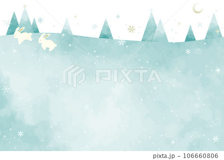 手描きの冬の風景イラスト 106660806