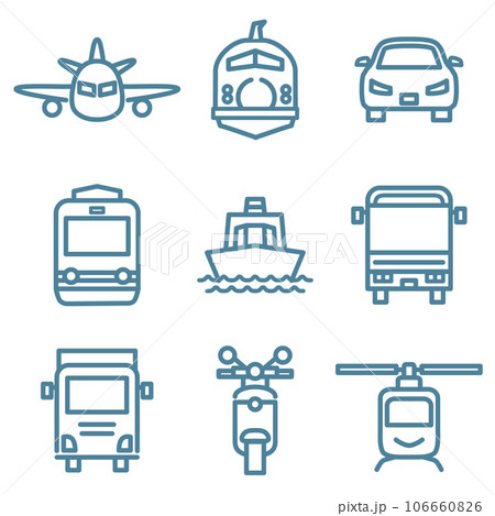 乗り物イラストアイコンセット 106660826